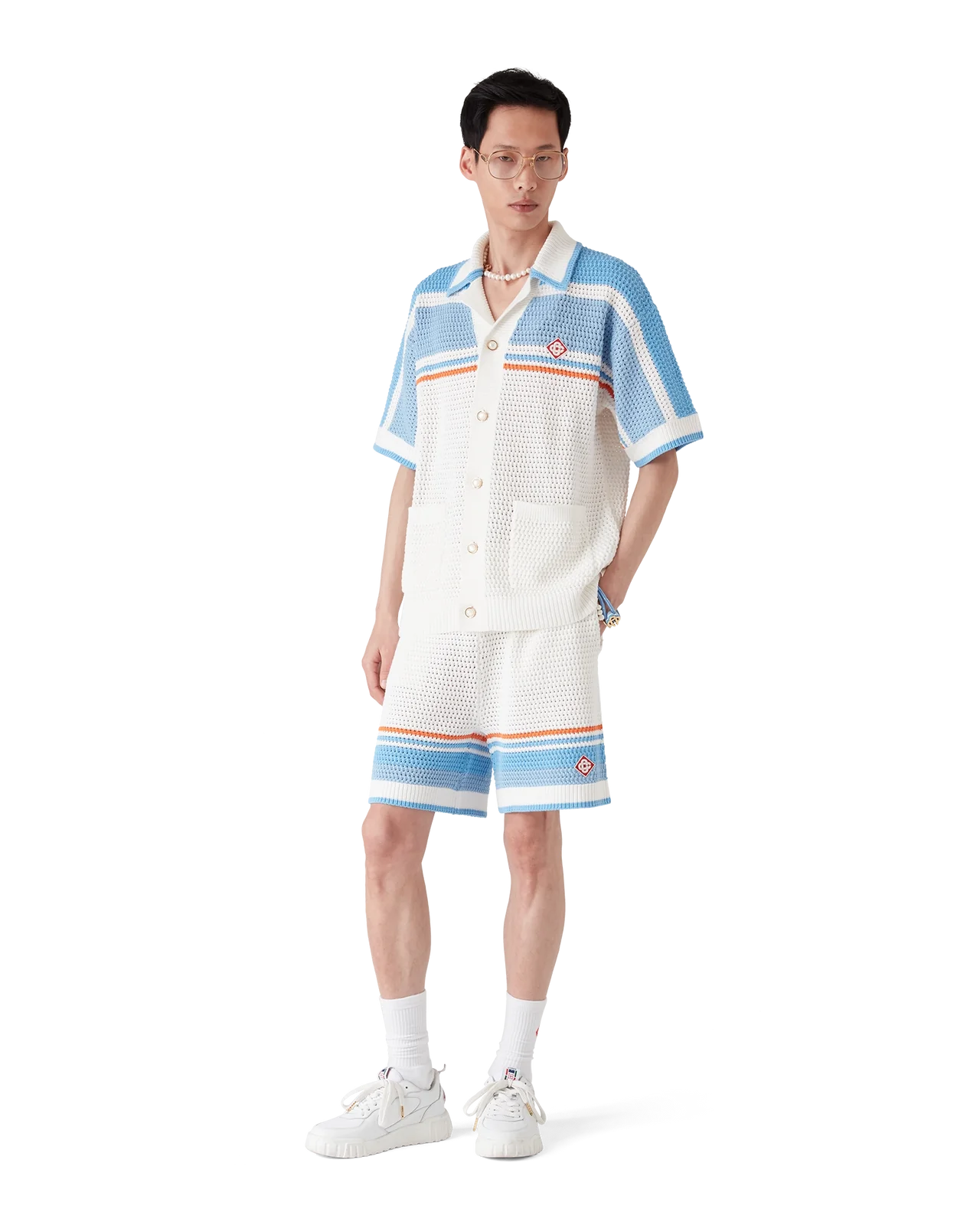 Ensemble Casablanca Cotton Blanc/Bleu Clair