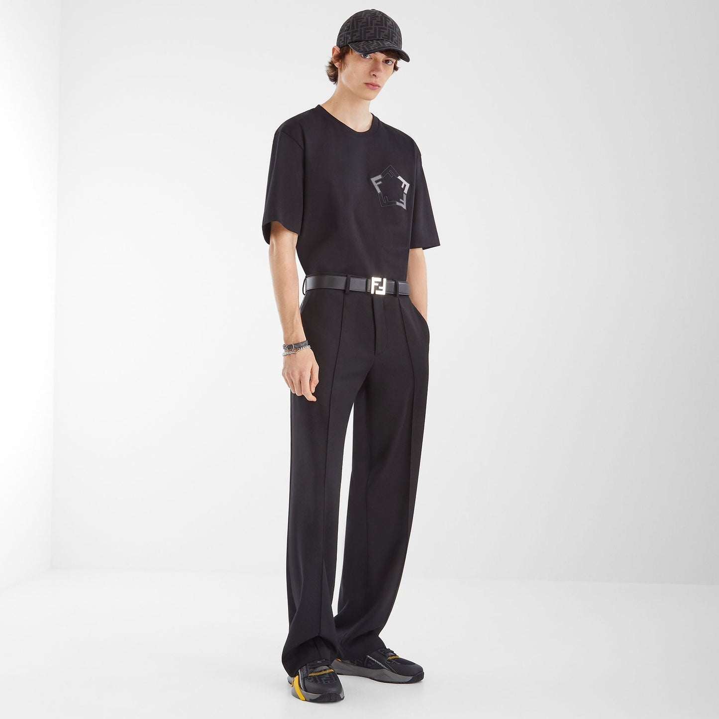 Casquette de baseball en tissu jacquard FF noir