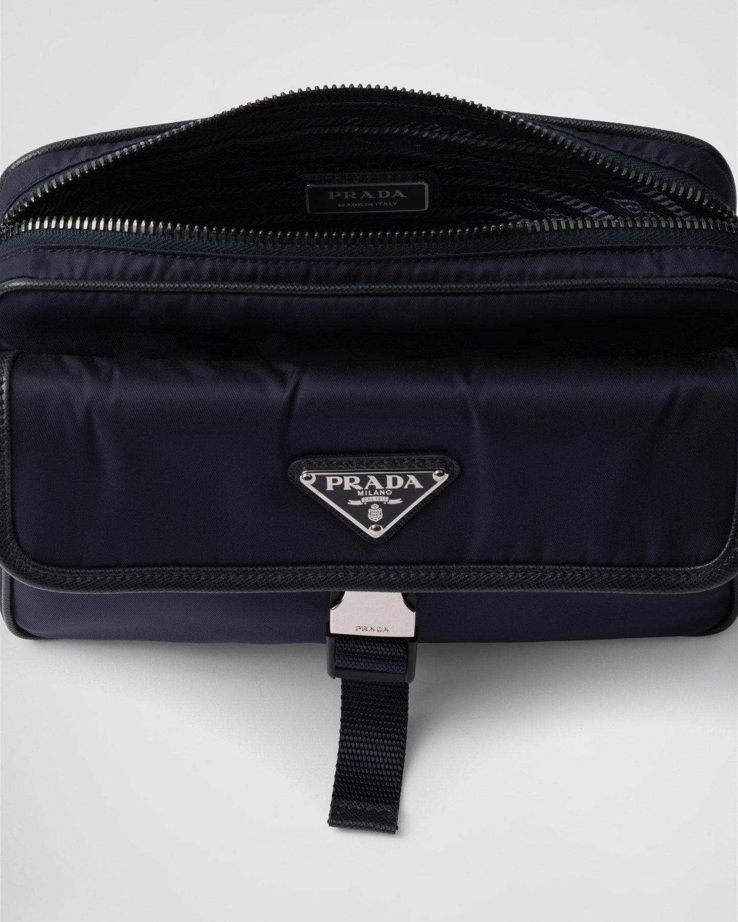 Sac porté épaule en Re-Nylon et cuir Saffiano