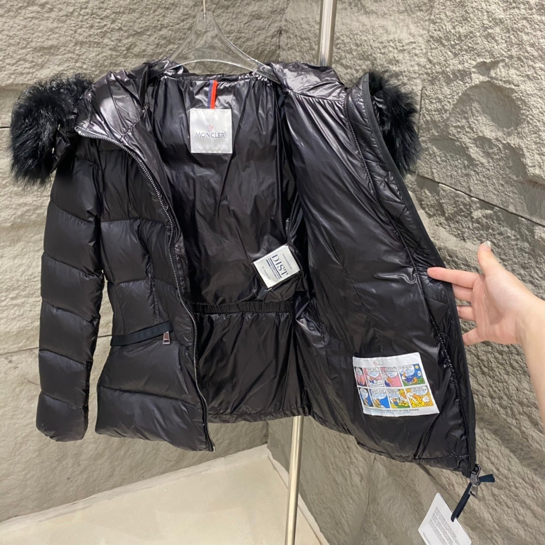 Doudoune Moncler Femme Fourrure Noir