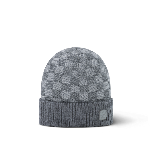Bonnet et Écharpe Néo Petit Damier Gris