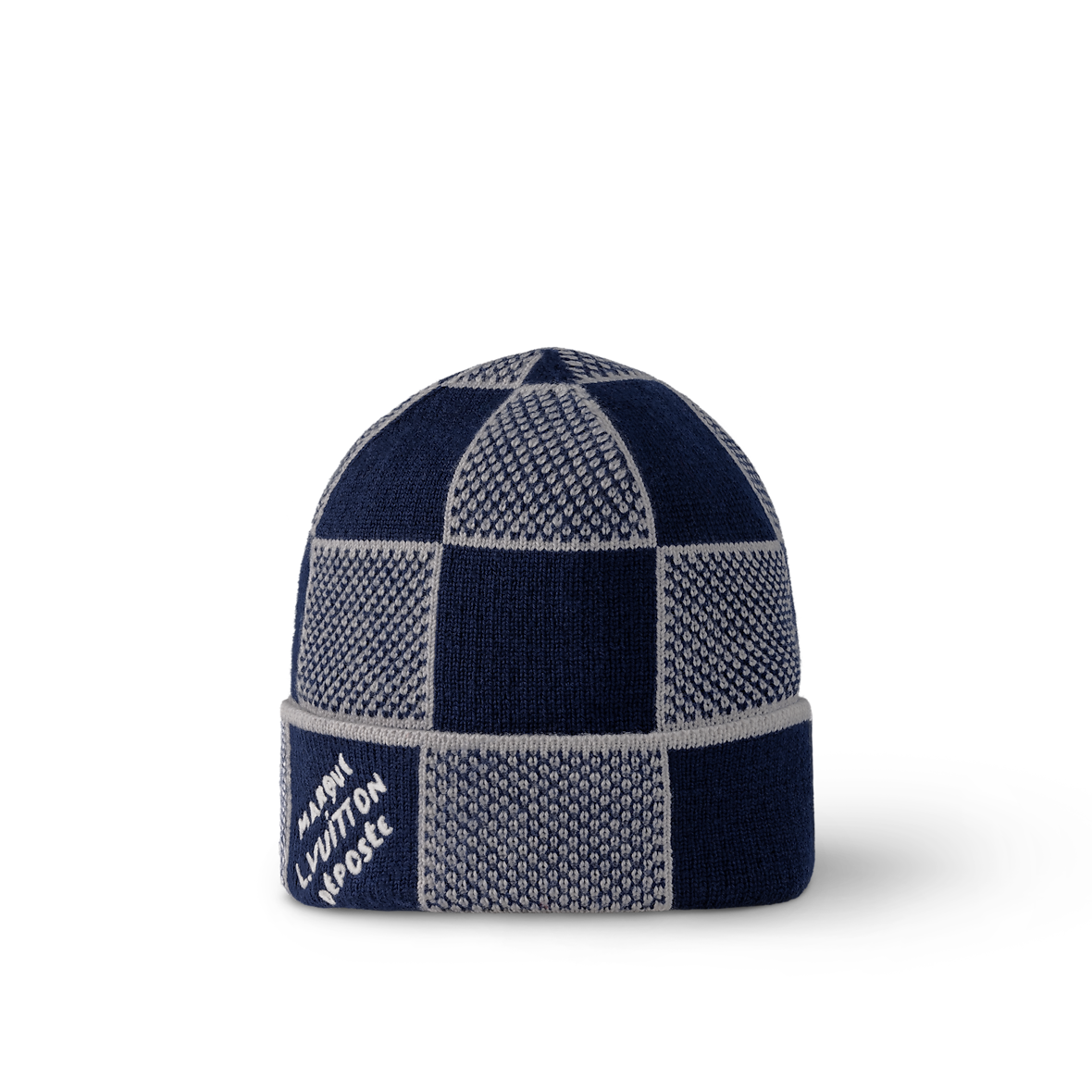 Bonnet et Écharpe Damier Heritage Bleu Marine